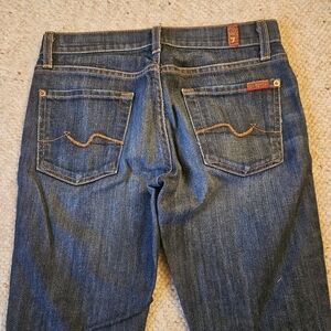 7 for All Mankind Trendy Blue Denim Jeans with Stitch Detail